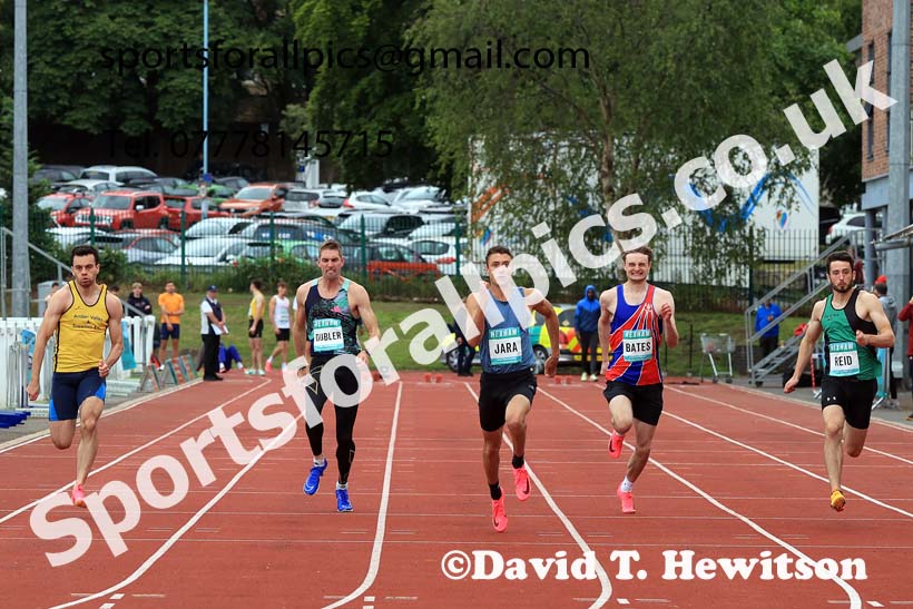 Decathlon 100 metres, 2024 EAP International Combined events, Hewcham, Northumberland.  Photo: David T. Hewitson/Sports for All Pics